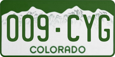 CO license plate 009CYG