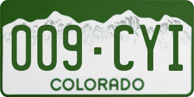 CO license plate 009CYI