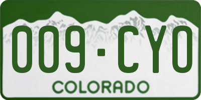 CO license plate 009CYO