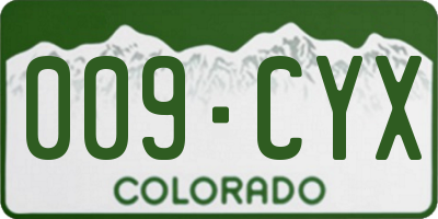 CO license plate 009CYX