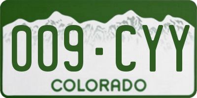 CO license plate 009CYY