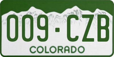 CO license plate 009CZB