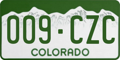 CO license plate 009CZC