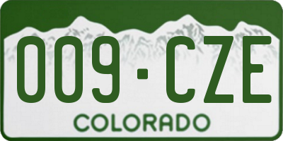 CO license plate 009CZE