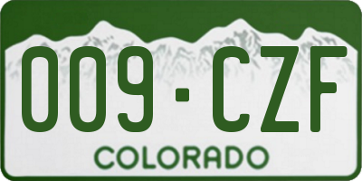 CO license plate 009CZF