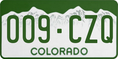 CO license plate 009CZQ