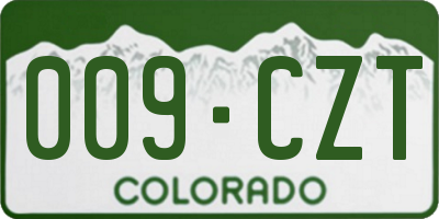 CO license plate 009CZT