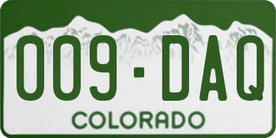 CO license plate 009DAQ
