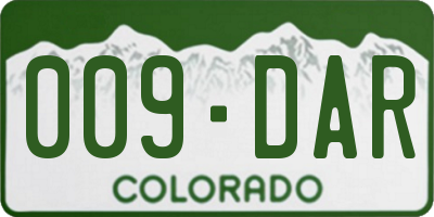 CO license plate 009DAR