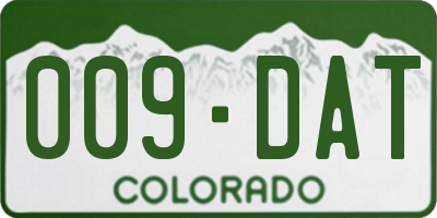 CO license plate 009DAT