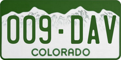 CO license plate 009DAV
