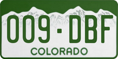 CO license plate 009DBF