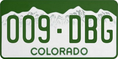 CO license plate 009DBG