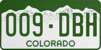 CO license plate 009DBH