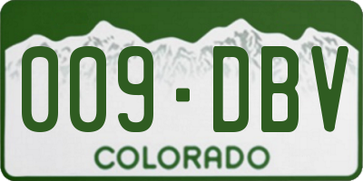 CO license plate 009DBV