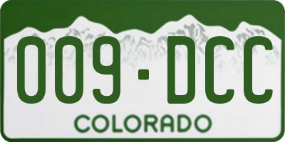CO license plate 009DCC