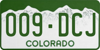 CO license plate 009DCJ