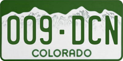 CO license plate 009DCN