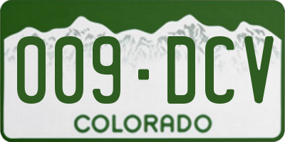 CO license plate 009DCV