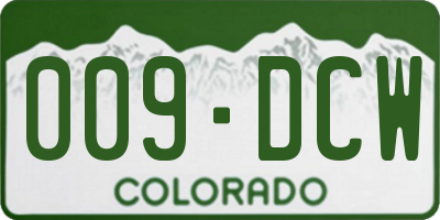 CO license plate 009DCW