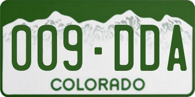 CO license plate 009DDA