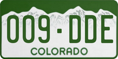 CO license plate 009DDE