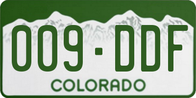 CO license plate 009DDF