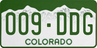 CO license plate 009DDG