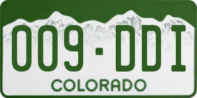 CO license plate 009DDI