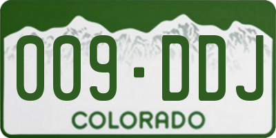 CO license plate 009DDJ