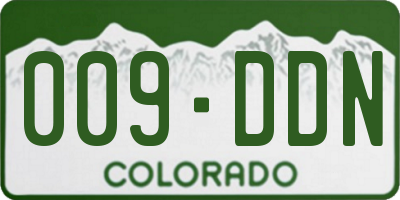 CO license plate 009DDN
