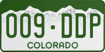 CO license plate 009DDP