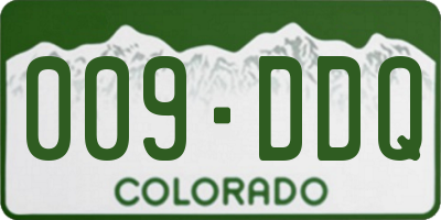 CO license plate 009DDQ