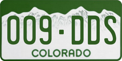 CO license plate 009DDS