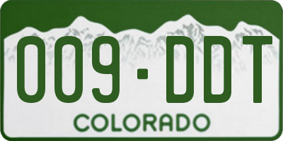 CO license plate 009DDT