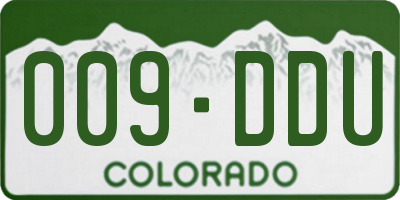 CO license plate 009DDU