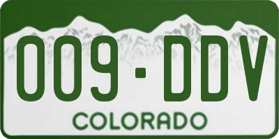 CO license plate 009DDV