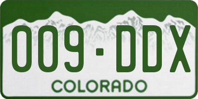 CO license plate 009DDX