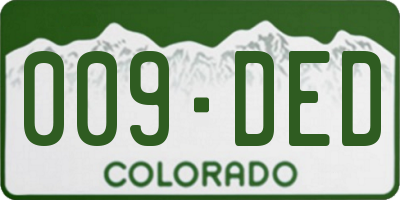 CO license plate 009DED