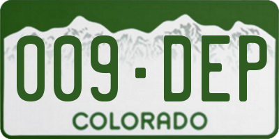 CO license plate 009DEP