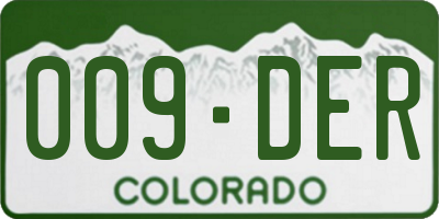 CO license plate 009DER