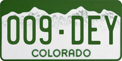CO license plate 009DEY