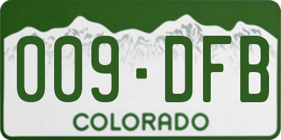 CO license plate 009DFB