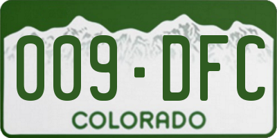 CO license plate 009DFC