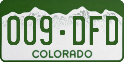 CO license plate 009DFD