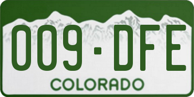 CO license plate 009DFE