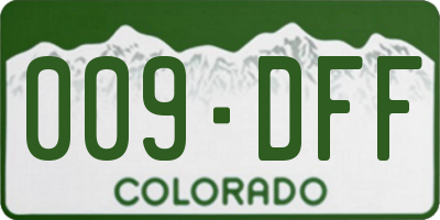 CO license plate 009DFF