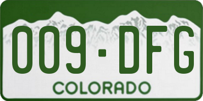 CO license plate 009DFG