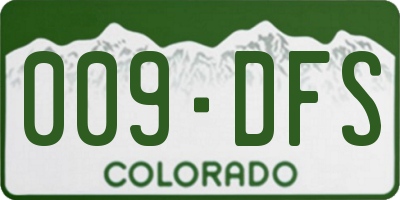 CO license plate 009DFS