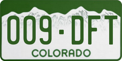 CO license plate 009DFT